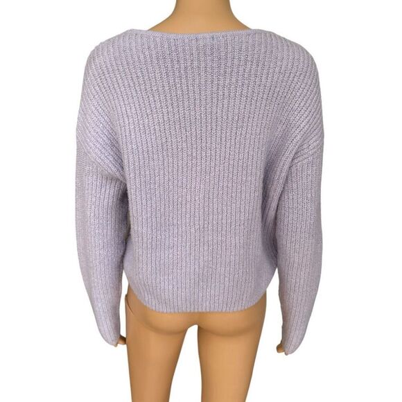 Garage lilac cropped v-neck sweater size M - Picture 3 of 7